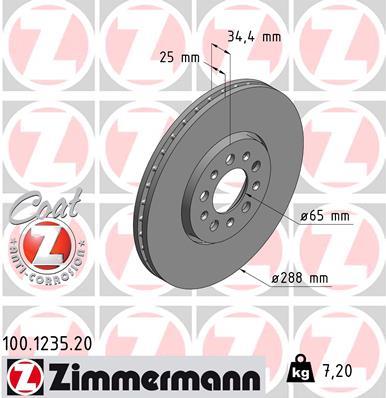 Δισκόπλακες εμπρός ZIMMERMANN 100.1235.20